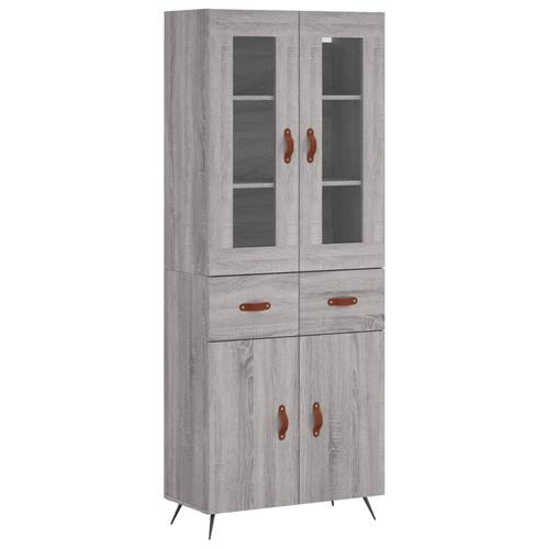 Højskab 69,5x34x180 cm konstrueret træ grå sonoma-eg