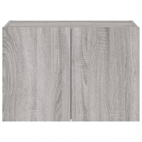 Væghængt tv-bord med LED-lys 60 x 35 x 41 cm - grå sonoma-eg