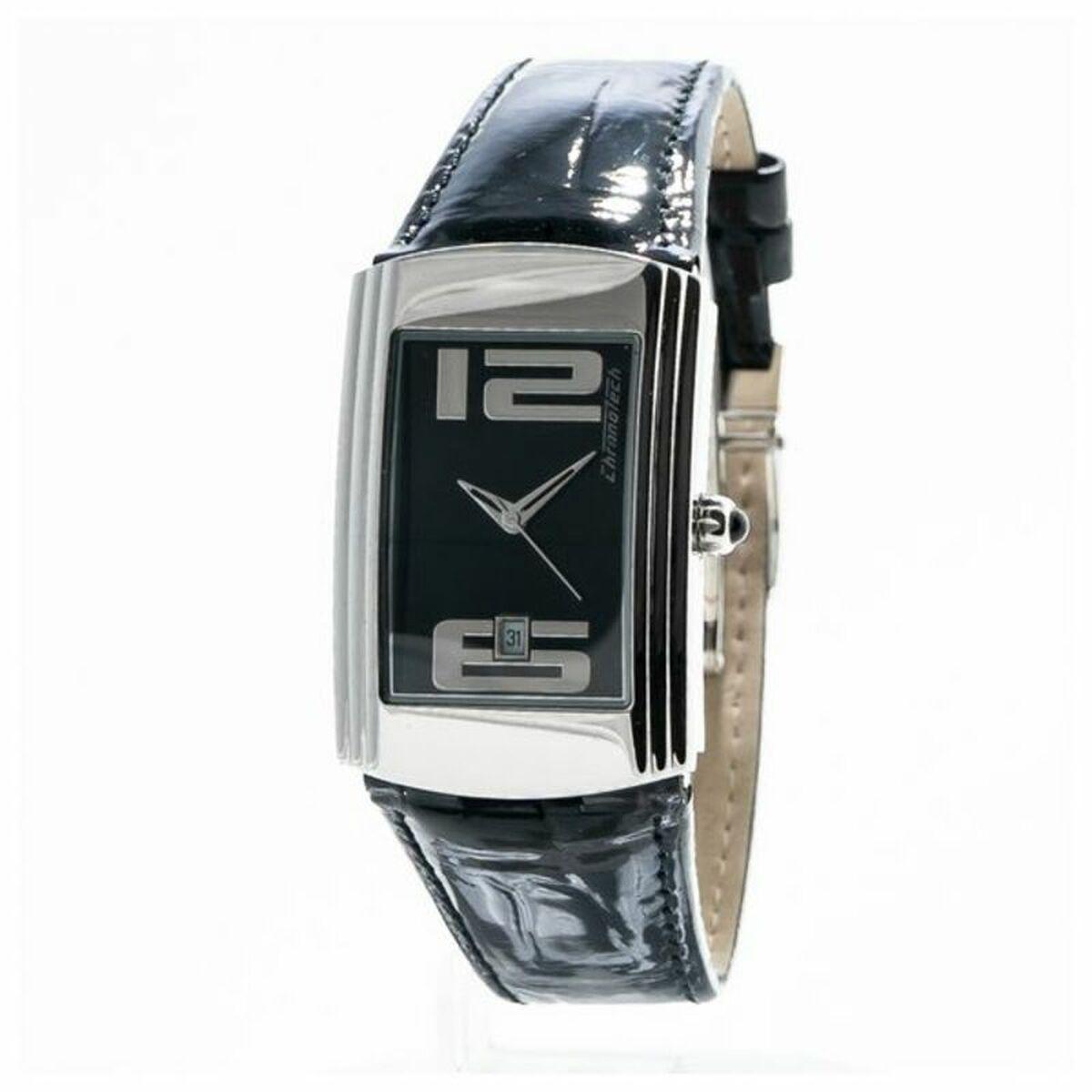 Chronotech CT7017B unisex armbåndsur, kvarts, Ø 30 mm - sølv/sort
