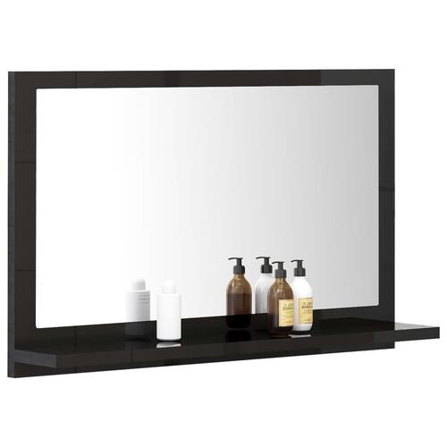 Badeværelsesspejl 60x10,5x37 cm konstrueret træ sort højglans