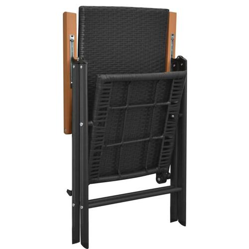Stabelbare havestole 2 stk. polyrattan sort