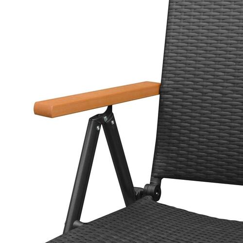 Stabelbare havestole 2 stk. polyrattan sort