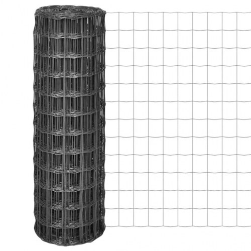 Eurohegn 25 × 1,2 m - stål, grå, PVC-belagt