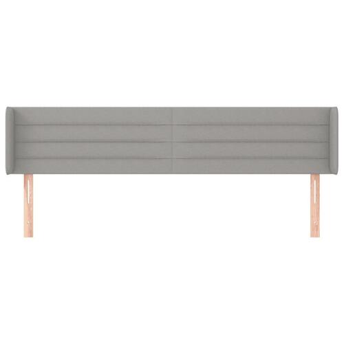 Sengegavl med kanter 183x16x78/88 cm stof lysegrå