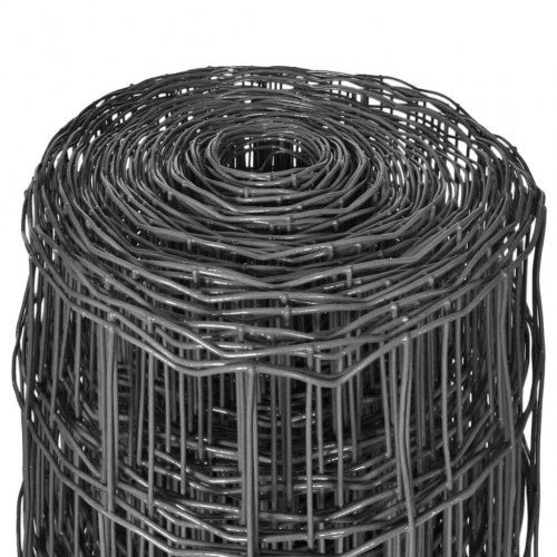 Eurohegn 25 × 1,2 m - stål, grå, PVC-belagt