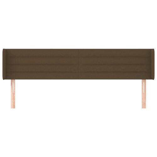 Sengegavl med kanter 183x16x78/88 cm stof mørkebrun