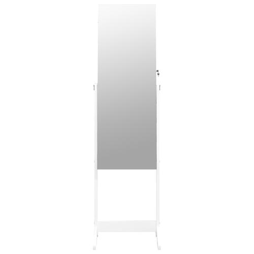Fritstående spejlskab med LED-lys 42x38x152 cm hvid