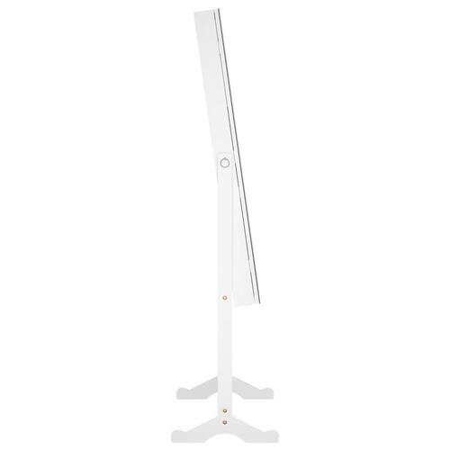 Fritstående spejlskab med LED-lys 42x38x152 cm hvid