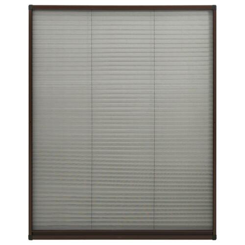 Plisseret insektnet til vinduer 100x160 cm aluminium brun