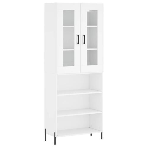 Højskab 69,5x34x180 cm konstrueret træ hvid