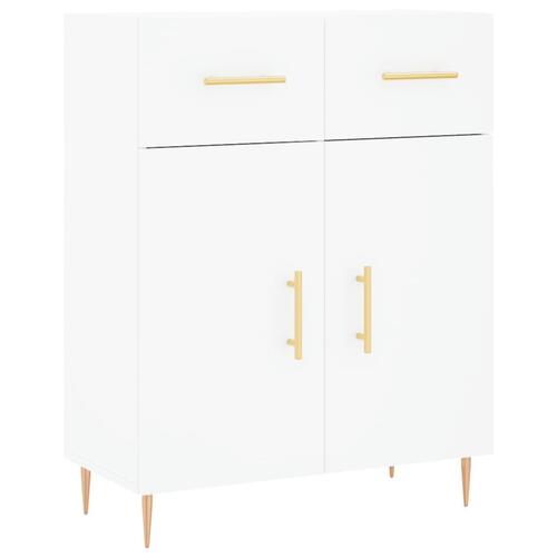 Højskab 69,5x34x180 cm konstrueret træ hvid
