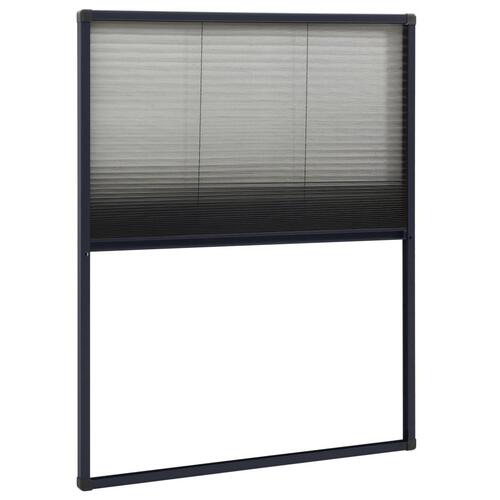 Plisseret insektnet til vinduer 60x80 cm aluminium antracitgrå