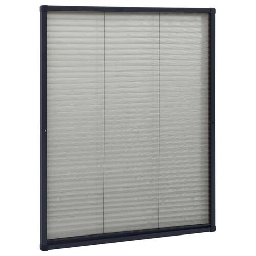 Plisseret insektnet til vinduer 60x80 cm aluminium antracitgrå