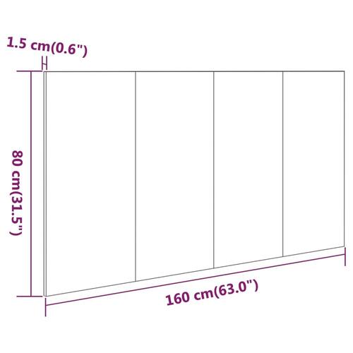 Sengegærde 160x1,5x80 cm konstrueret træ betongrå