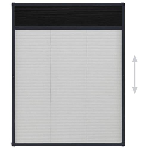 Plisseret insektnet til vinduer 60x80 cm aluminium antracitgrå