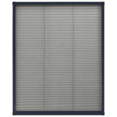Plisseret insektnet til vinduer 60x80 cm aluminium antracitgrå