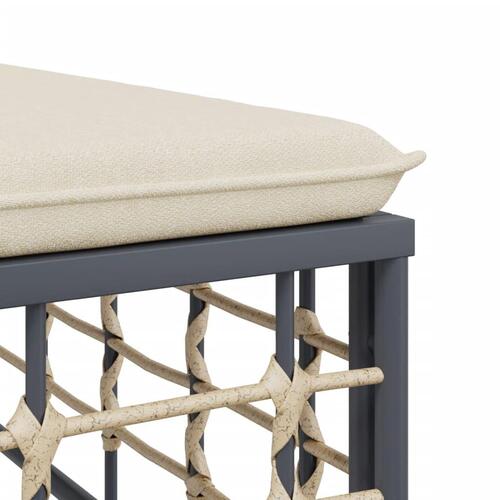 Loungesæt til haven 3 dele med hynder polyrattan antracitgrå