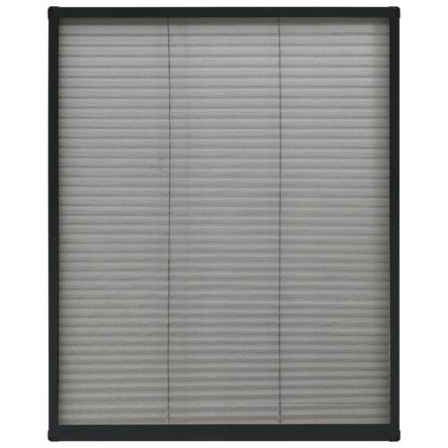 Plisseret insektnet til vinduer 80x100 cm aluminium antracitgrå