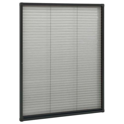 Plisseret insektnet til vinduer 80x100 cm aluminium antracitgrå