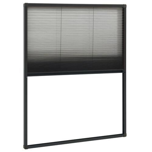 Plisseret insektnet til vinduer 80x100 cm aluminium antracitgrå