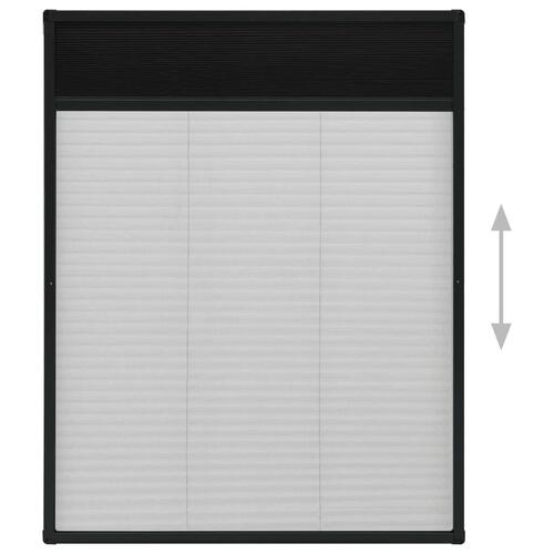 Plisseret insektnet til vinduer 80x100 cm aluminium antracitgrå