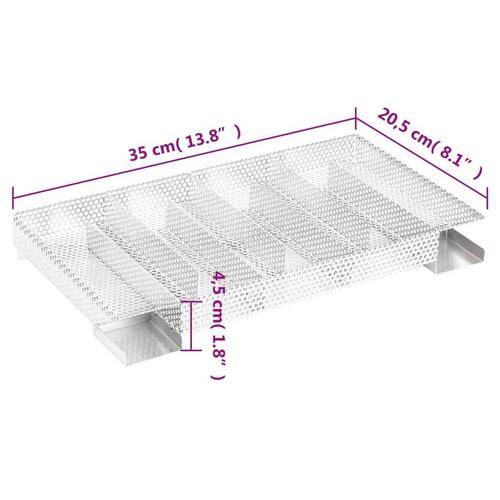 Koldrøgsgenerator 35 cm med 8 rum rustfrit stål