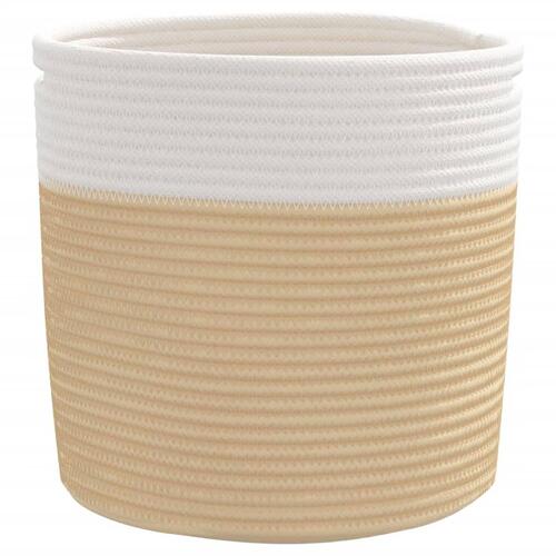 Opbevaringskurve 2 stk. Ø28x28 cm bomuld beige og hvid