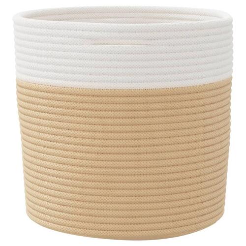 Opbevaringskurve 2 stk. Ø28x28 cm bomuld beige og hvid