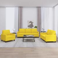 3 personers sofa med hynder stof lysegul
