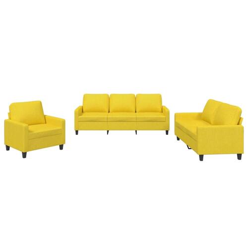 3 personers sofa med hynder stof lysegul