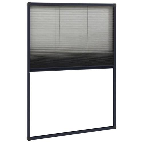 Plisseret insektnet til vinduer 80x120 cm aluminium antracitgrå
