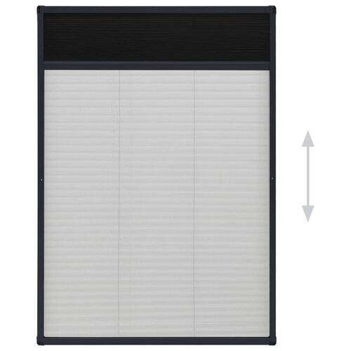 Plisseret insektnet til vinduer 80x120 cm aluminium antracitgrå
