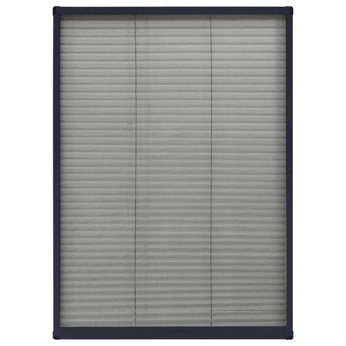 Plisseret insektnet til vinduer 80x120 cm aluminium antracitgrå