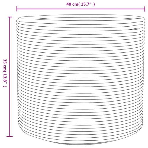 Opbevaringskurv Ø40x35 cm bomuld grå og hvid