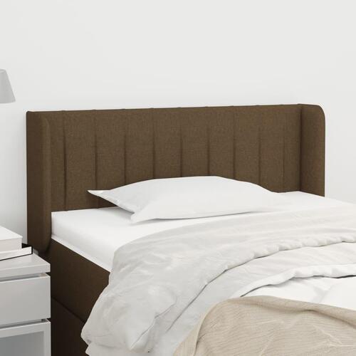 Sengegavl med kanter 93x16x78/88 cm stof mørkebrun