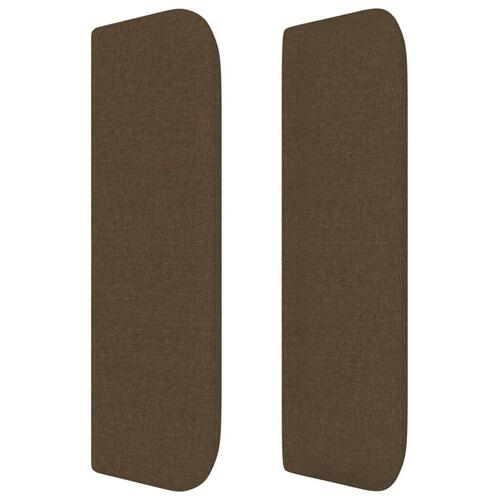 Sengegavl med kanter 93x16x78/88 cm stof mørkebrun
