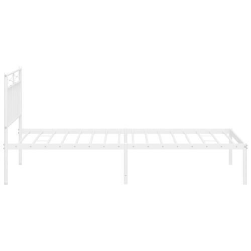 Sengeramme med sengegavl 107x203 cm metal hvid