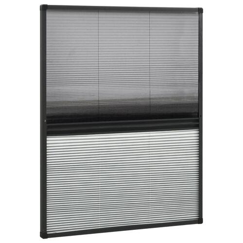 Plisseret insektnet til vinduer 80x100 cm afskygning aluminium