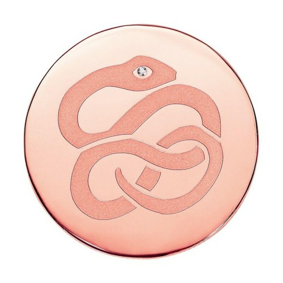Halskæde VMC0006-09 - pink stålvedhæng 29 mm