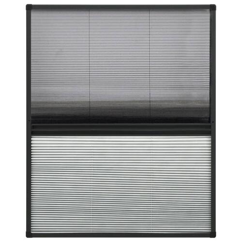 Plisseret insektnet til vinduer 80x100 cm afskygning aluminium