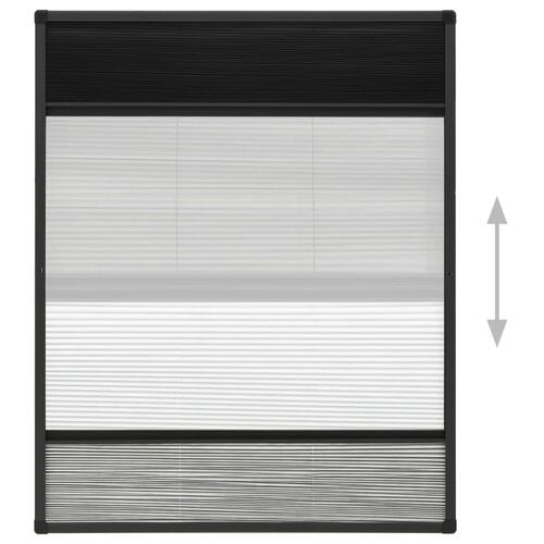 Plisseret insektnet til vinduer 80x100 cm afskygning aluminium