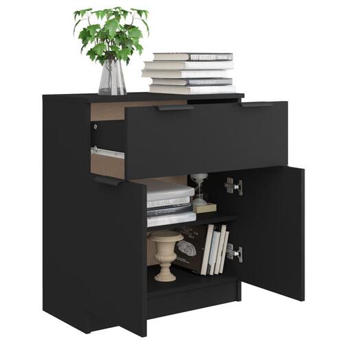 Skænk 60x30x70 cm konstrueret træ sort