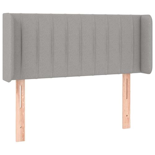 Sengegavl med kanter 103x16x78/88 cm stof lysegrå
