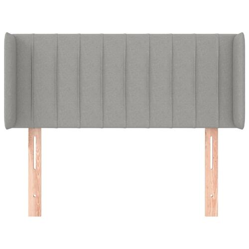 Sengegavl med kanter 103x16x78/88 cm stof lysegrå