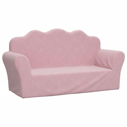 2-personers sofa til børn blødt plys pink