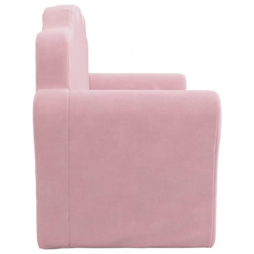 2-personers sofa til børn blødt plys pink