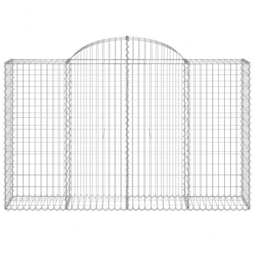 Buede gabionkurve 5 stk. 200x50x120/140 cm galvaniseret jern