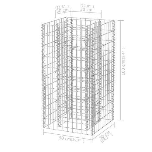 Gabion-højbed 50x50x100 cm stål