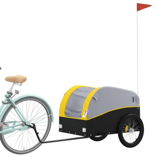 Cykelanhænger 45 kg i jern - sort/gul