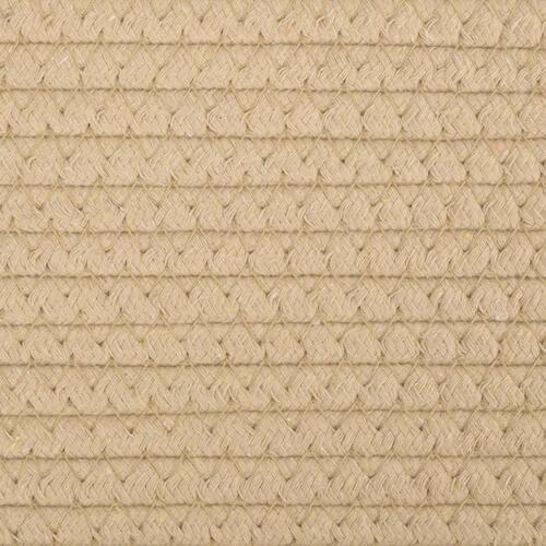 Vasketøjskurv Ø55x36 cm bomuld beige og hvid